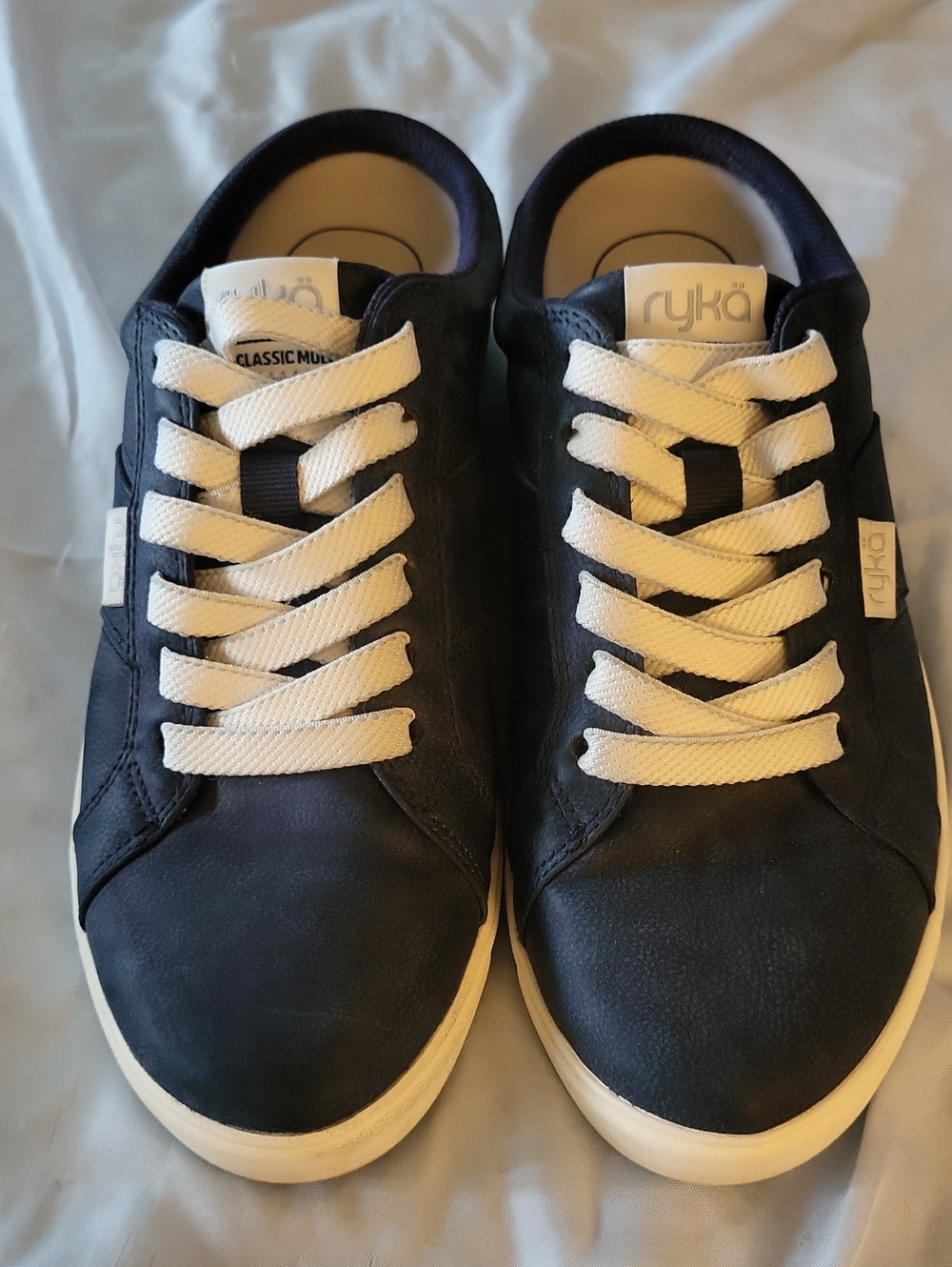 Ryka Navy  Women's Low-Top Sneakers with White Laces....slip Ons